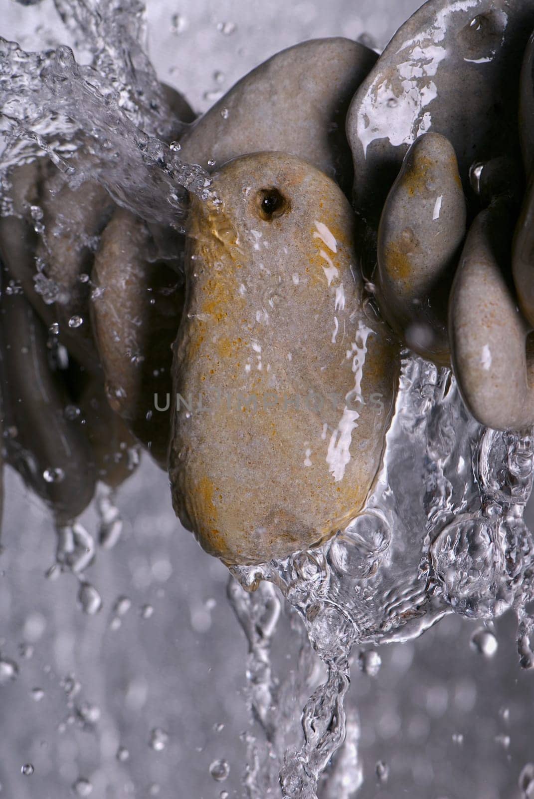 Stack of pebbles in water
