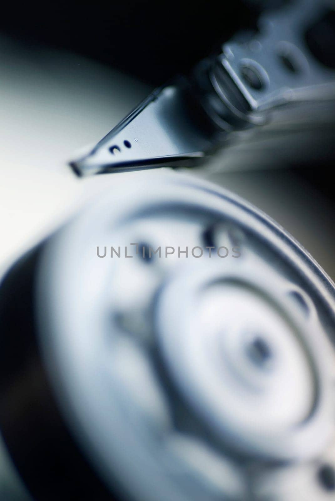 Close-up of computer hard drive