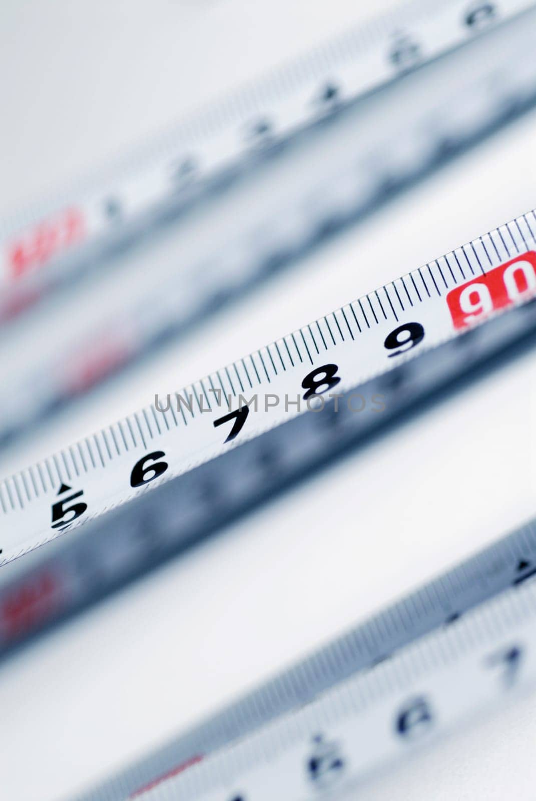 Close-up of measuring tapes