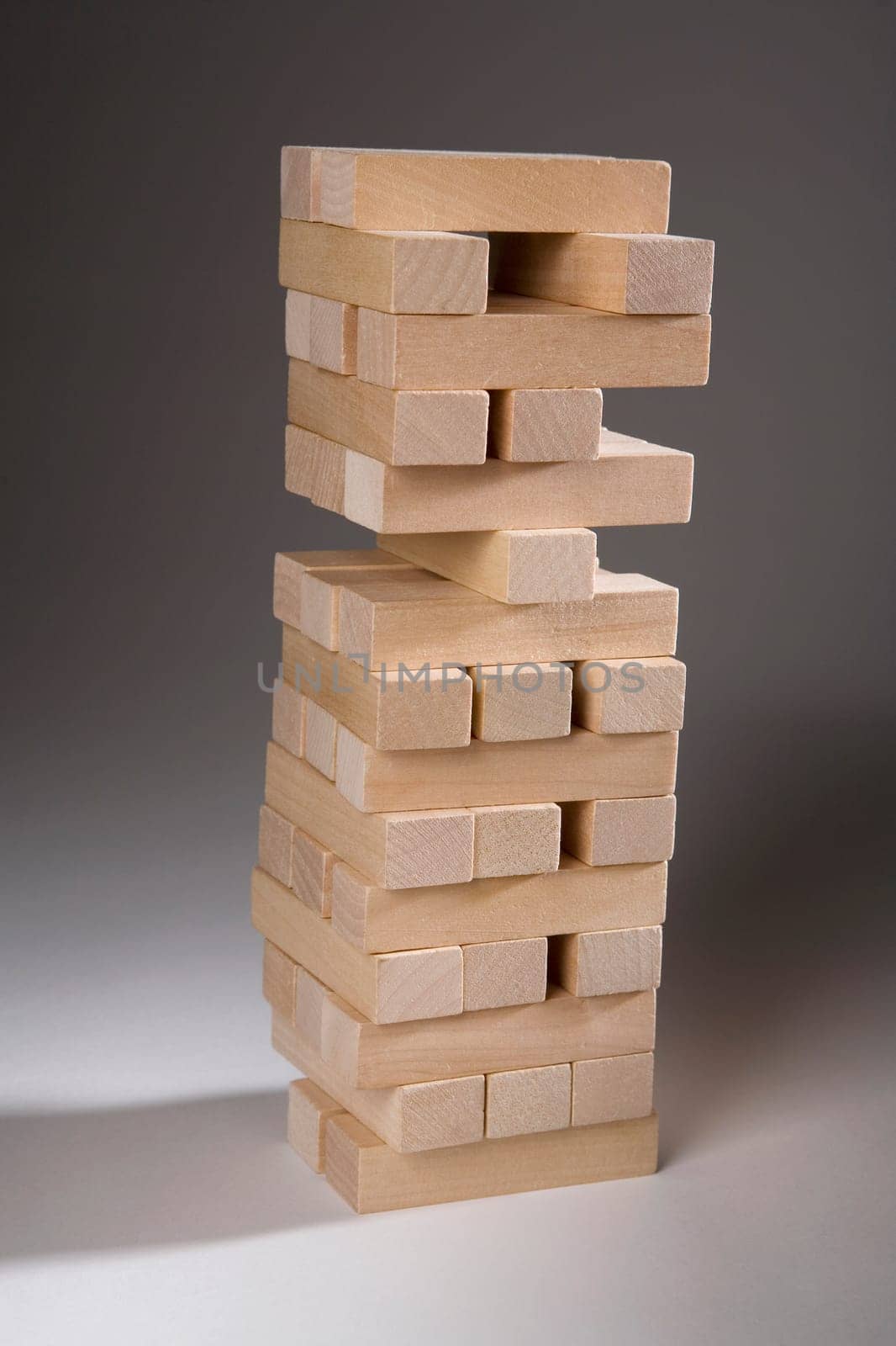 Close-up of a stack of wooden blocks