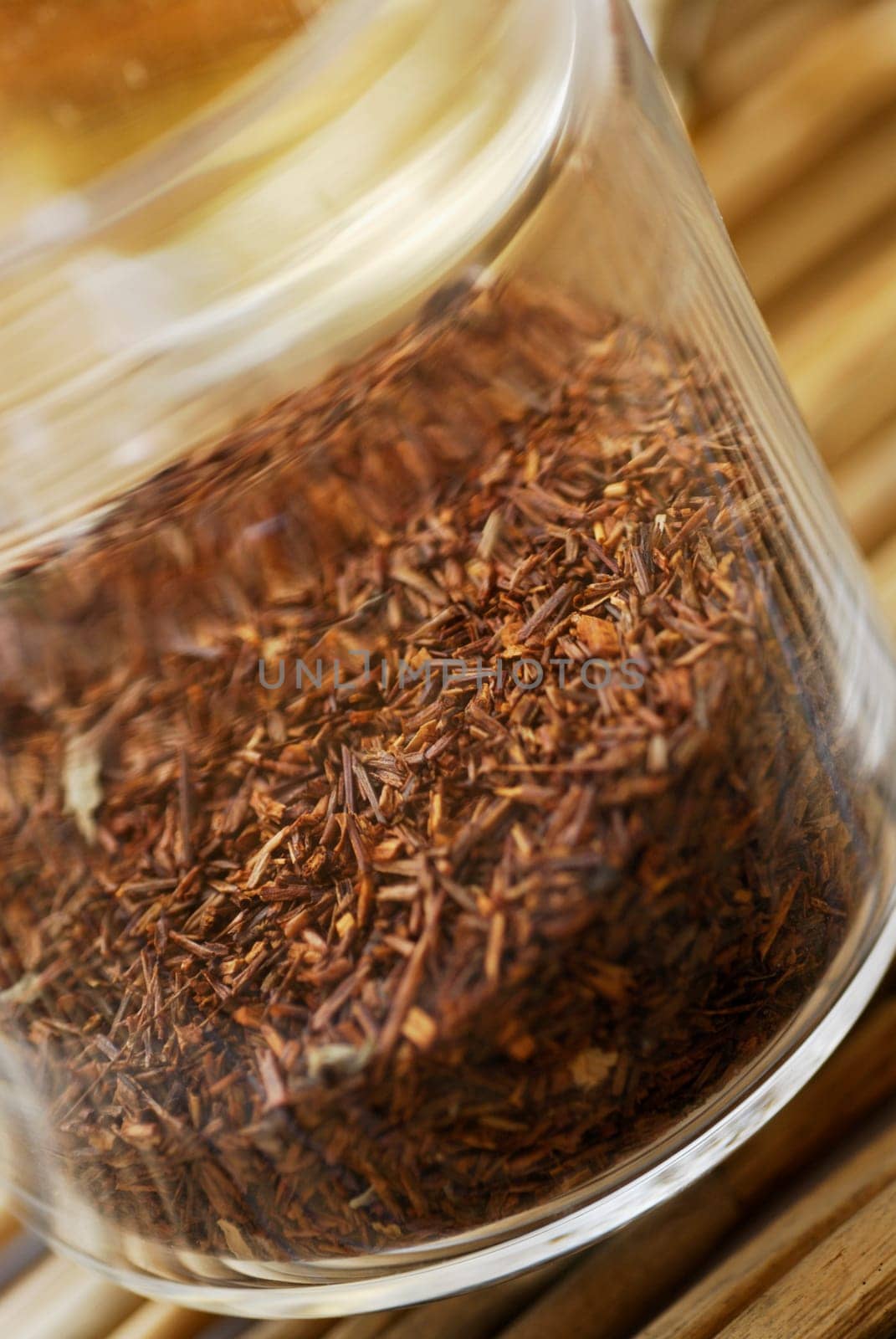 Close-up of dry herbs in a jar