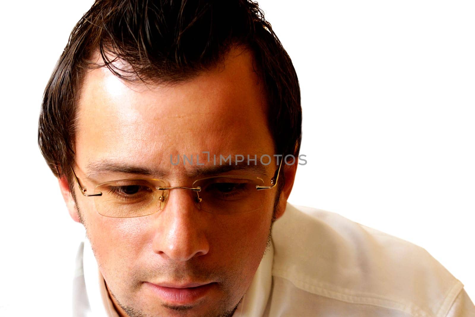 Close-up of a businessman looking serious