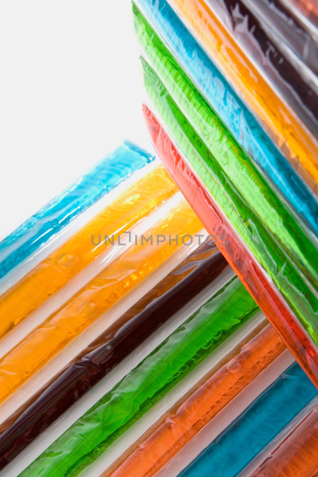 Close-up of liquid in plastic tubes