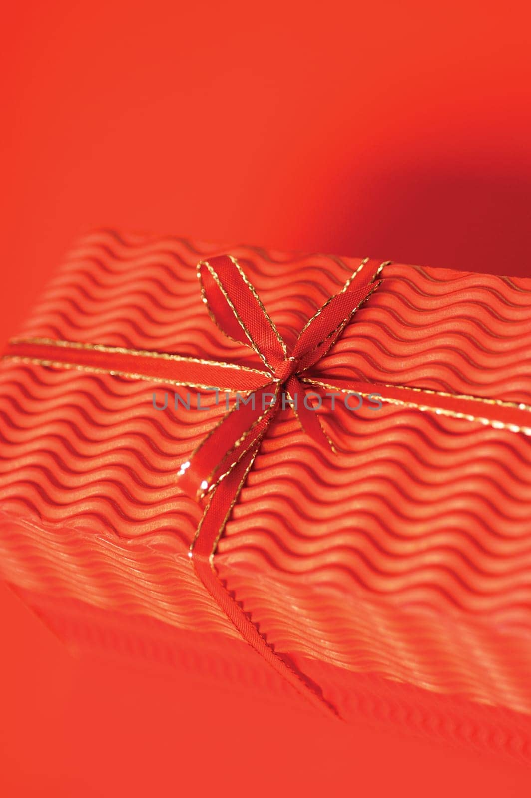 High angle view of a Christmas present