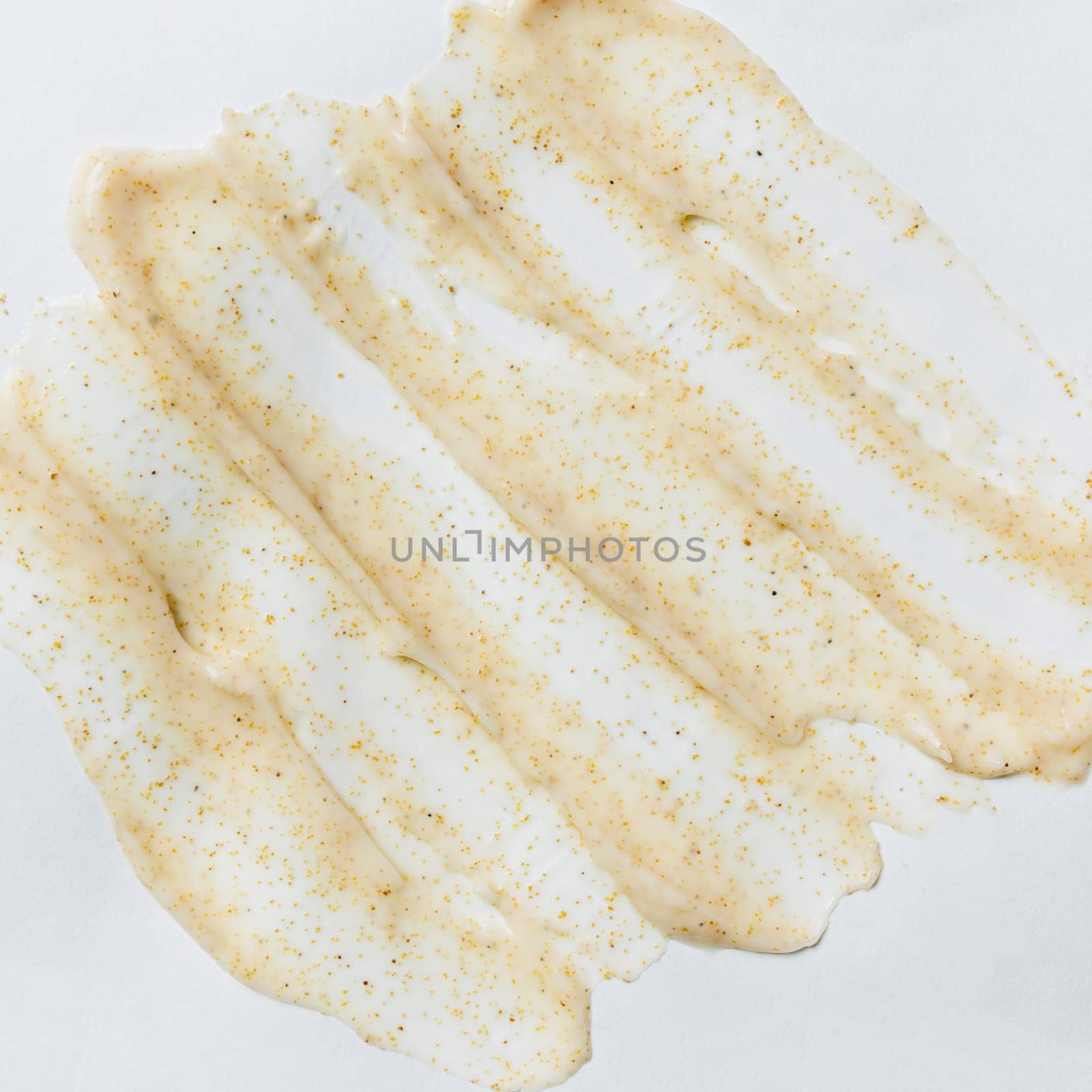 Textures from cosmetics. Body Scrub. Smears on the table. High quality photo