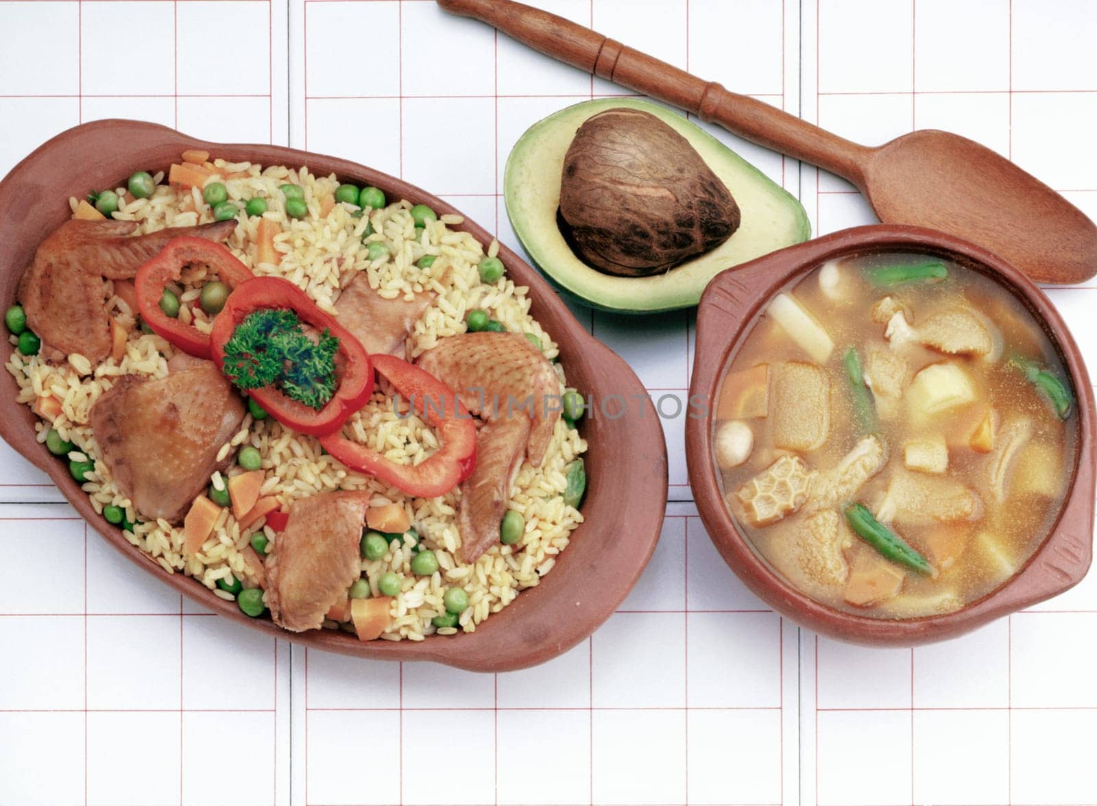 Close-up of rice served with roast chicken