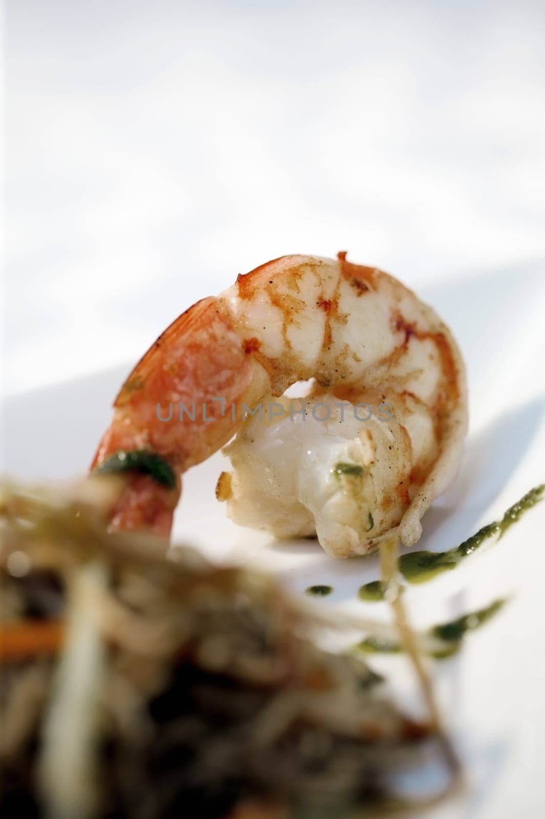 Close-up of cooked prawns in a plate