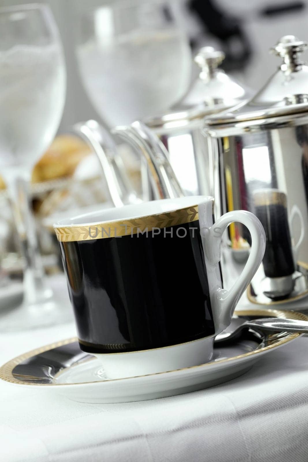 Close-up of a tea cup in a saucer