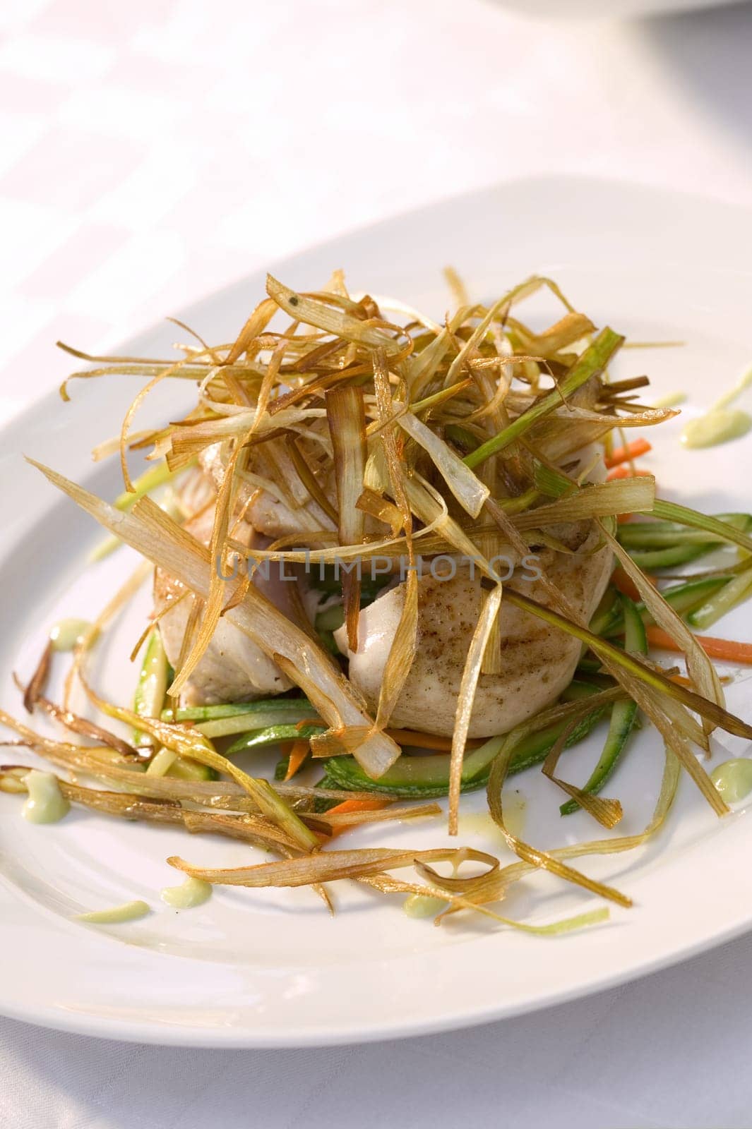Close-up of fish fillets in a plate