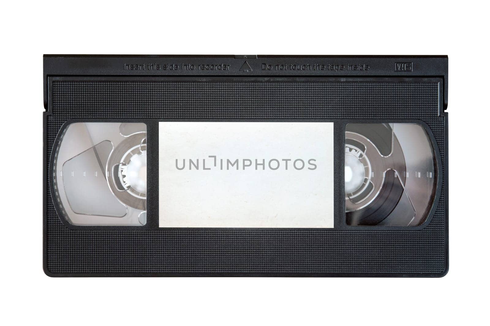 VHS video tape cassette isolated on white background.
