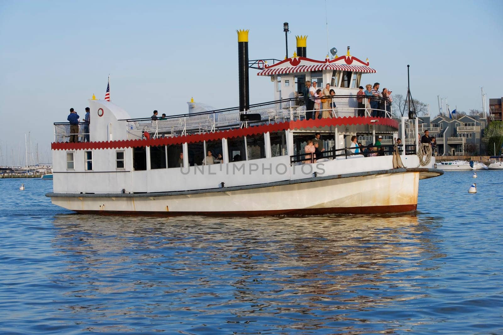 Large group of people on a ferry