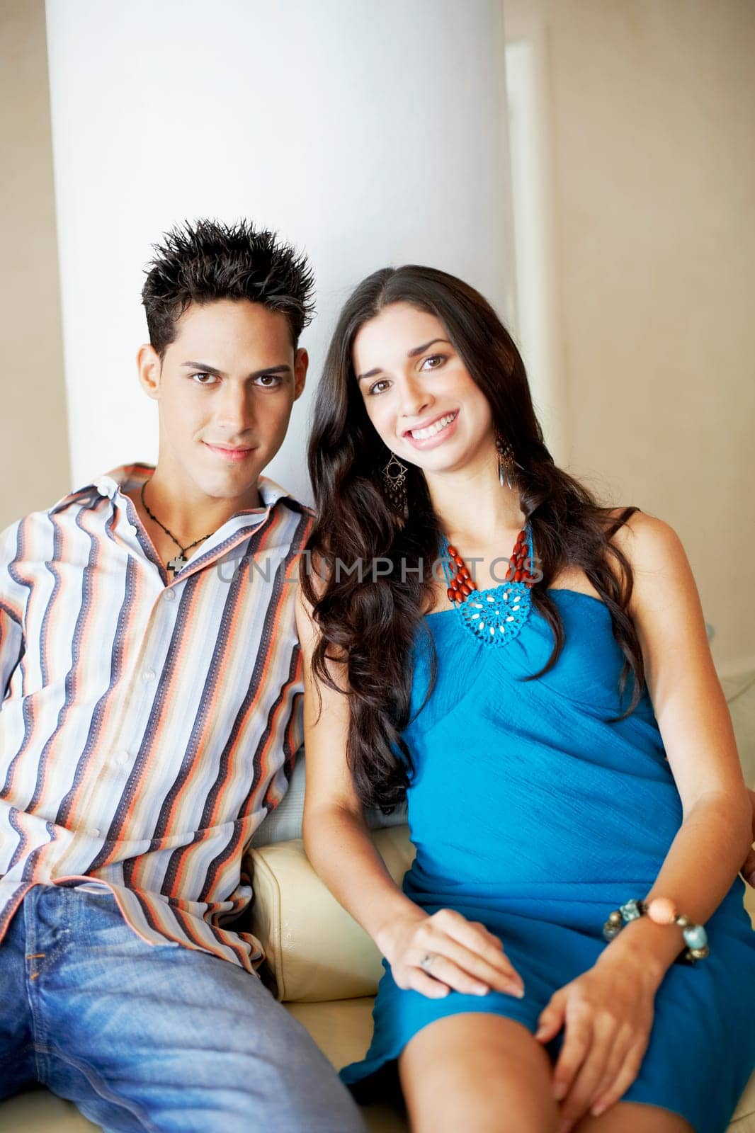 Portrait of a young couple smiling