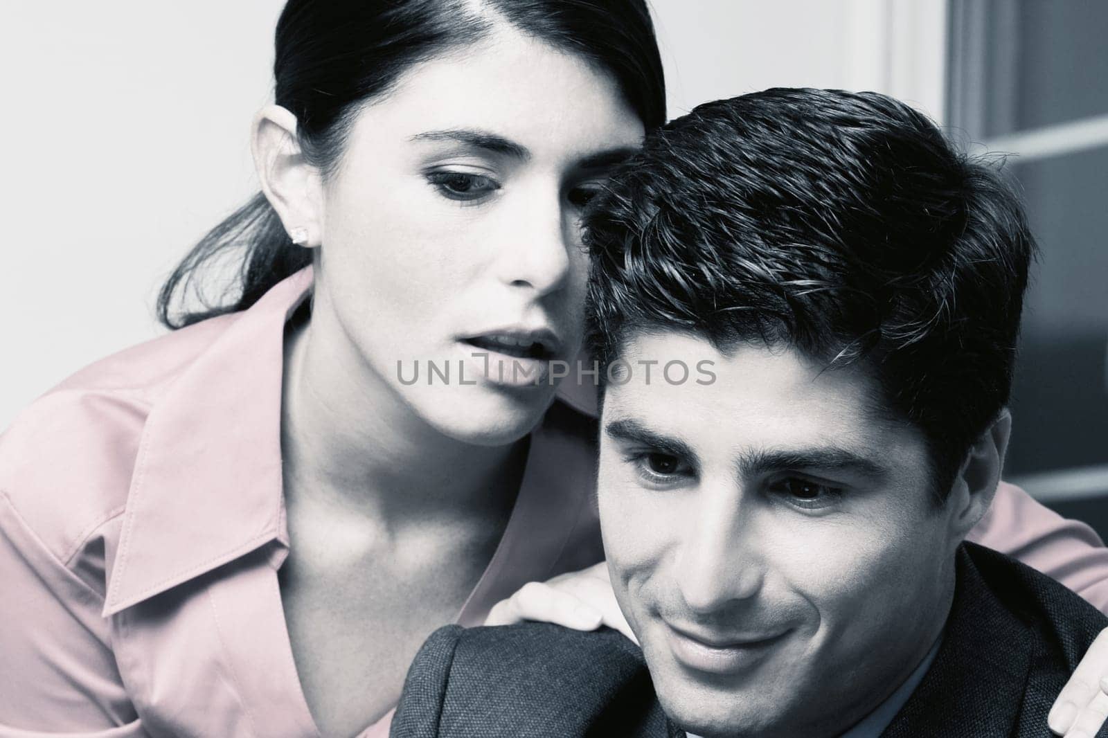 Close-up of a businessman and a businesswoman