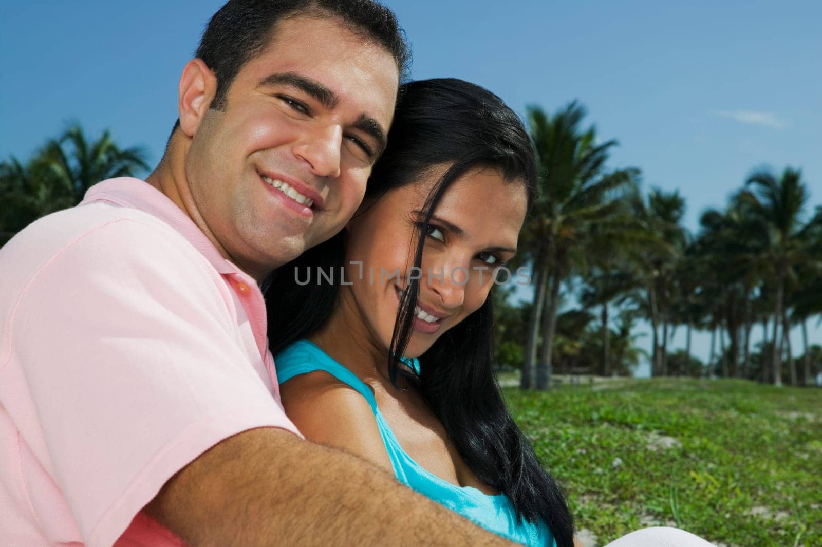 Portrait of a young couple smiling