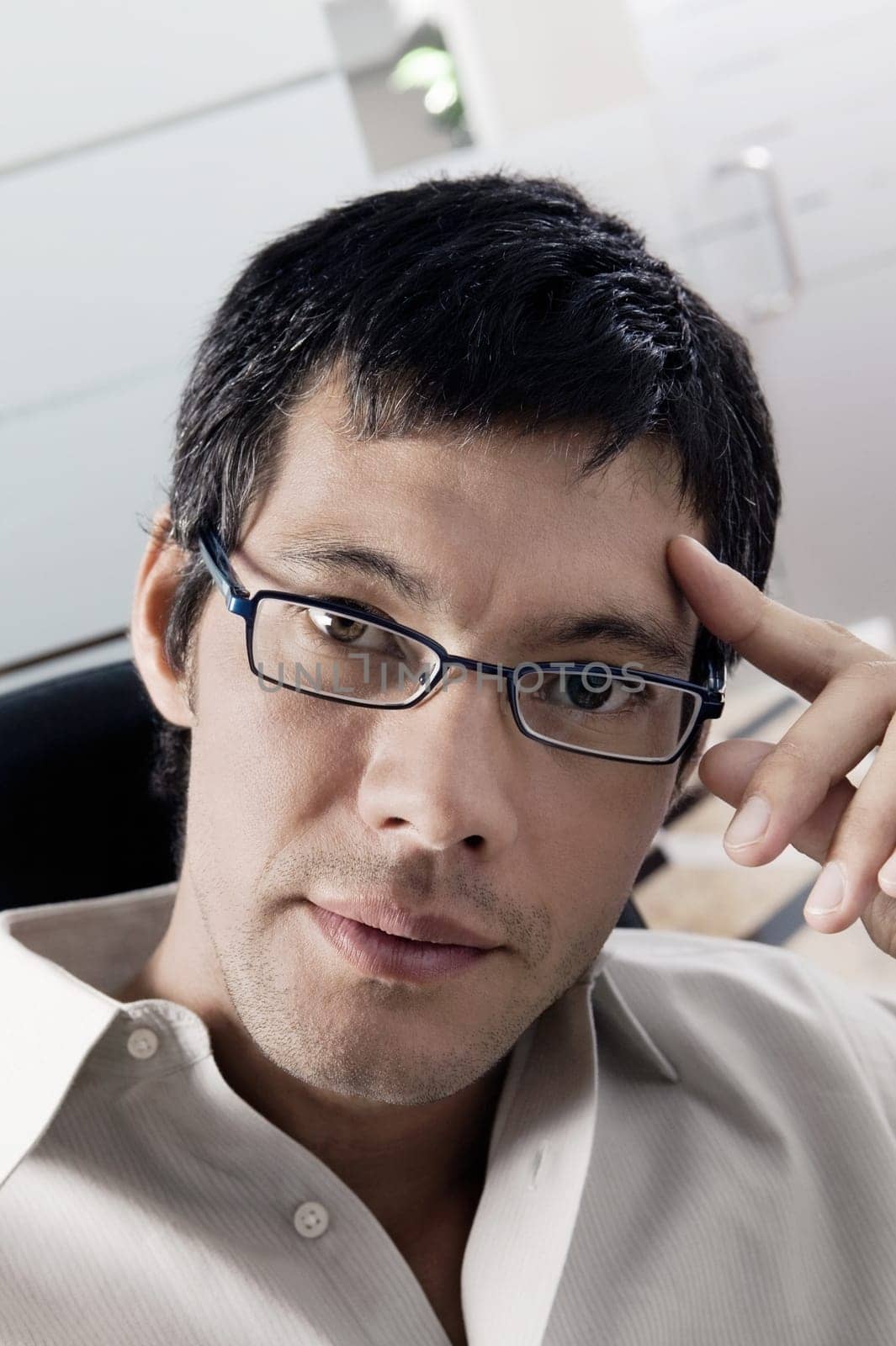 Portrait of a businessman thinking
