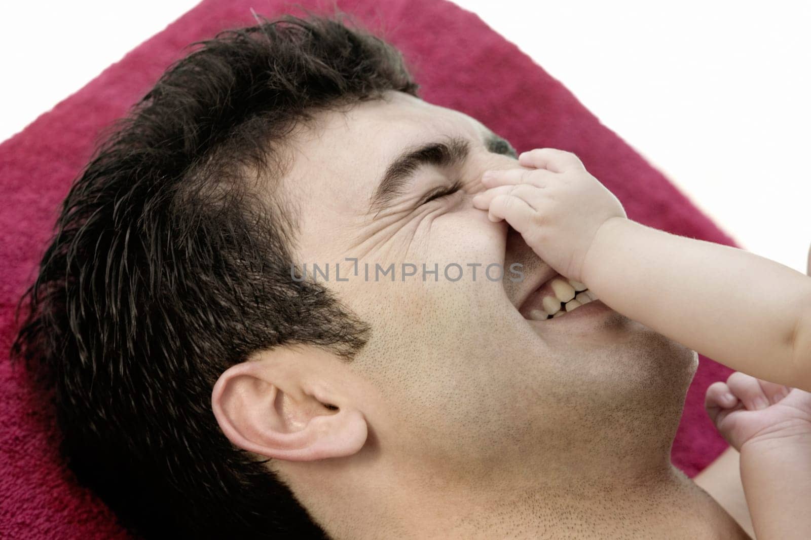 Close-up of a father with his daughter