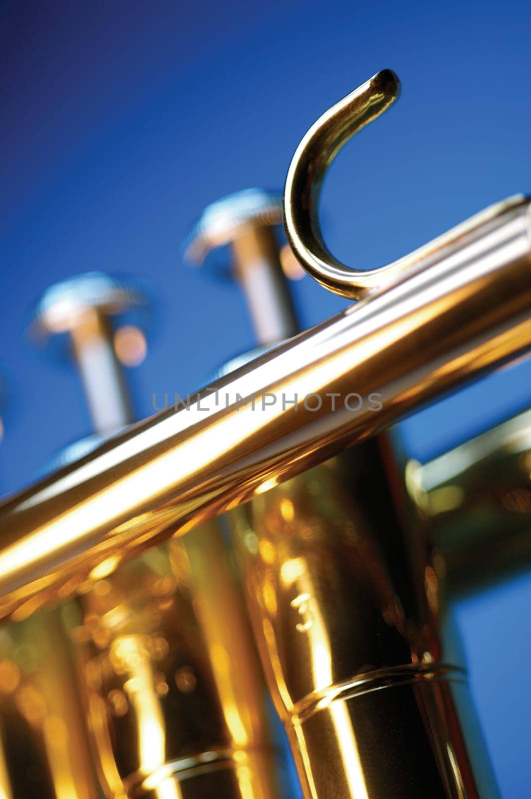 Close-up of trumpet keys