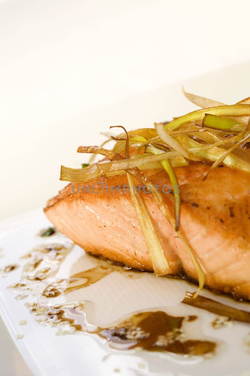 Close-up of a fish fillet in a tray