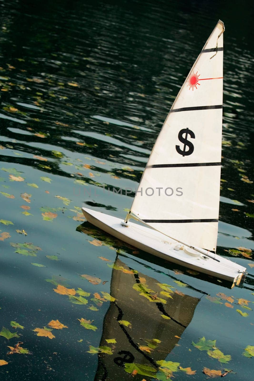 Low angle view of a sailboat in the river