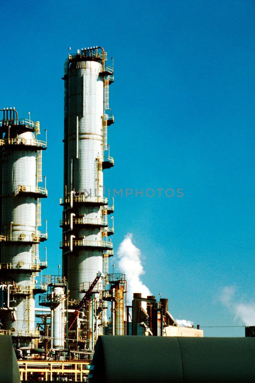 Towers in a chemical plant, Chicago, Illinois, USA