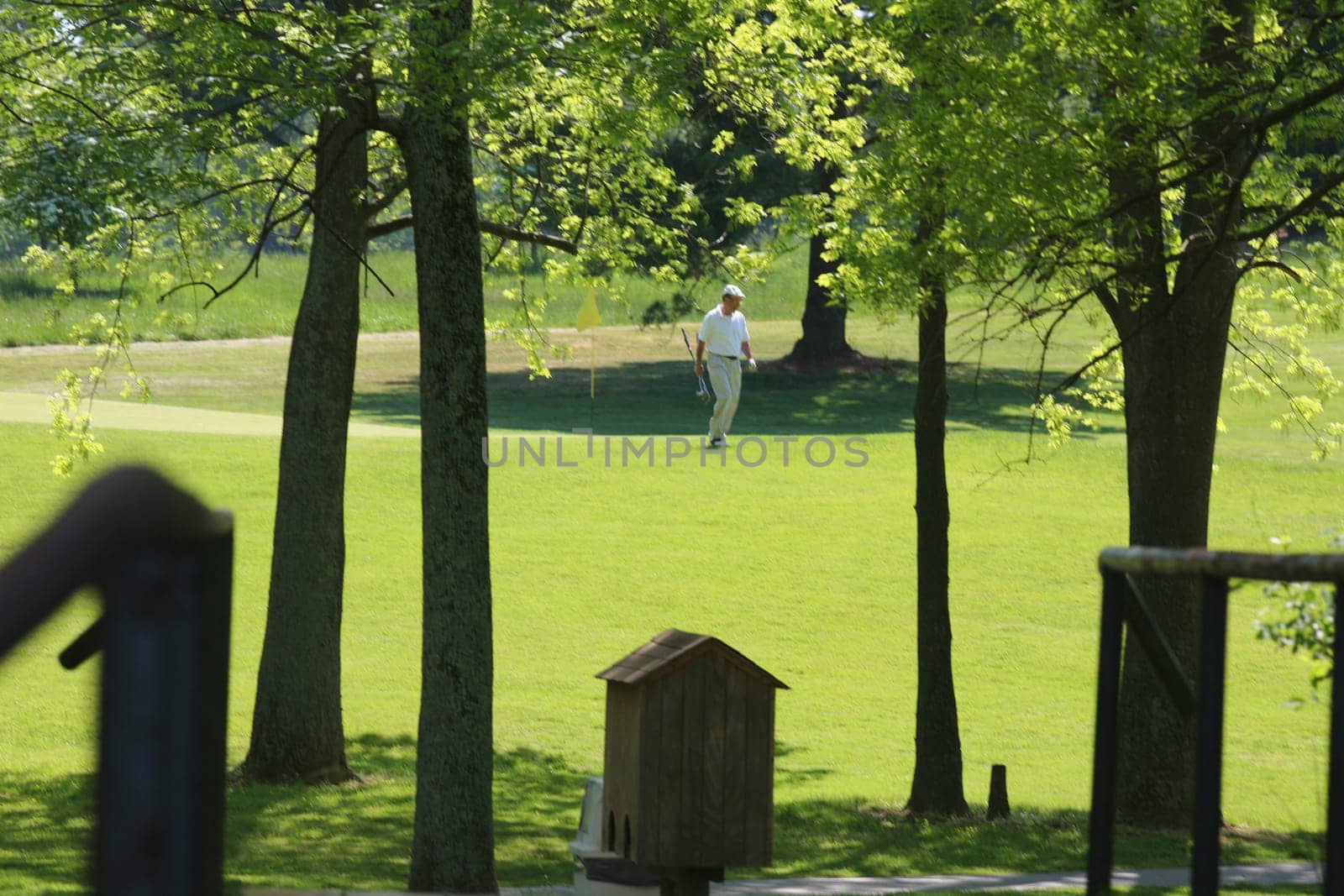 Man walking on a golf course