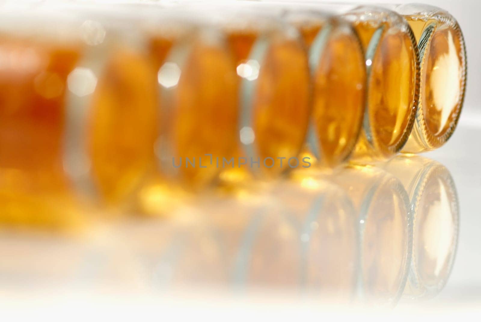 Close-up of bottles of apple juice