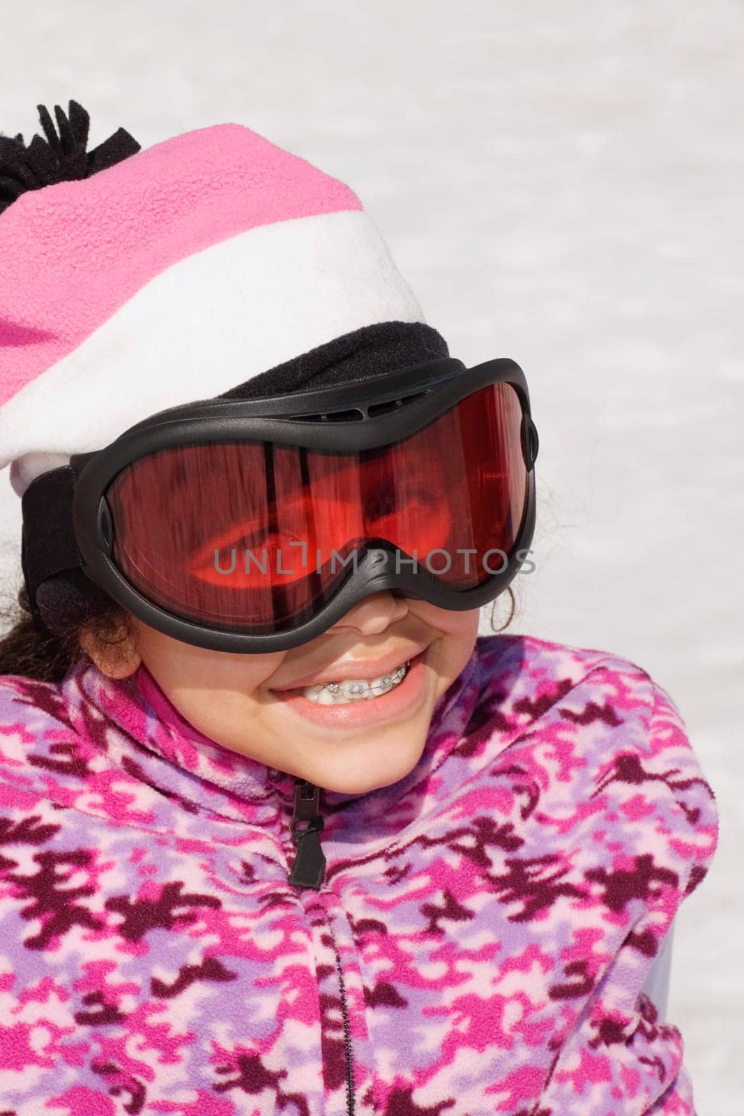 Close-up of a girl smiling