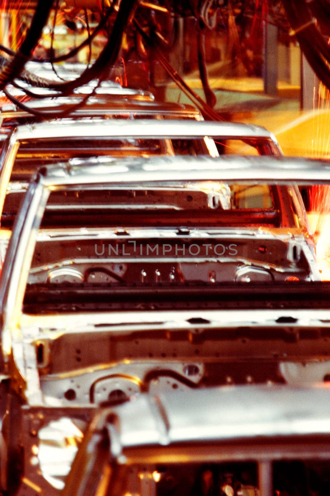 Row of cars in an assembly line, Smyrna, Tennessee, USA