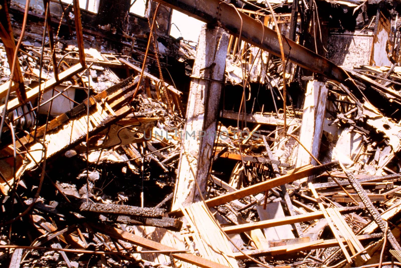Remains of a burned house, Los Angeles, California, USA