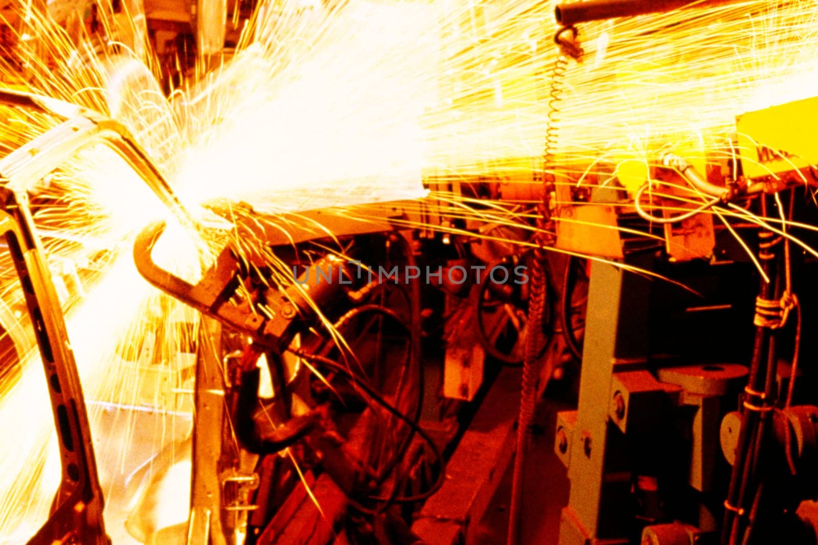 Robots welding automobile van bodies, Baltimore, Maryland, USA