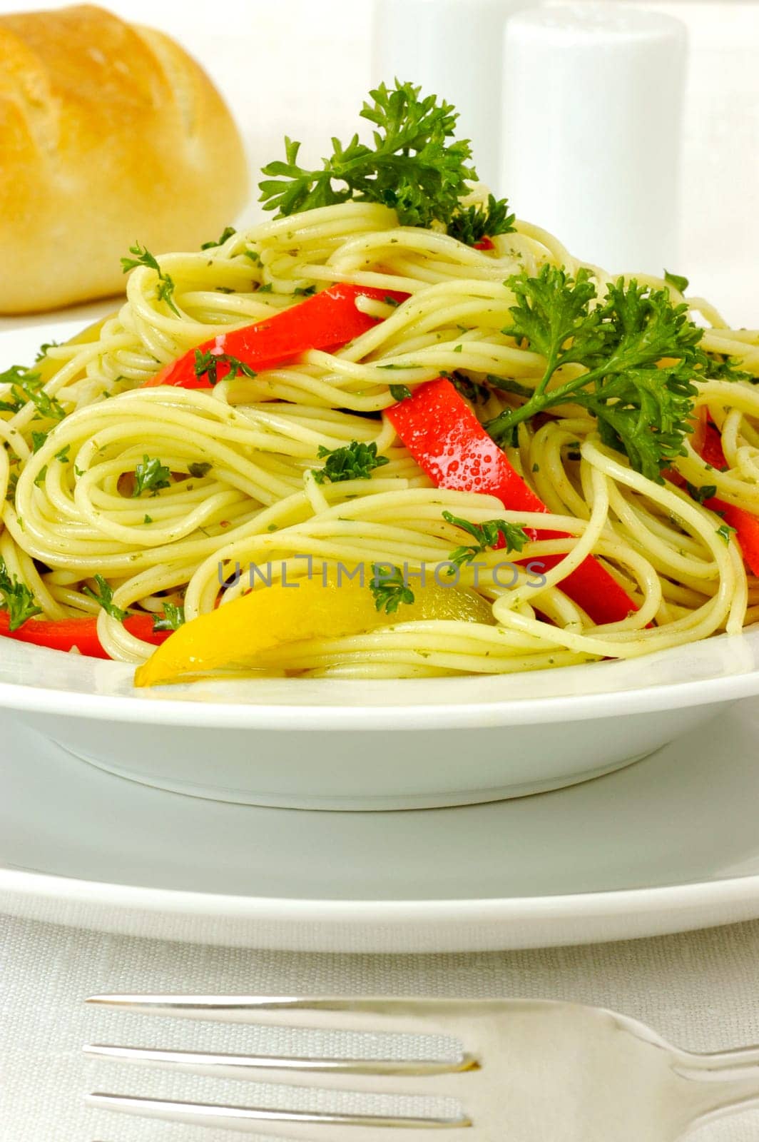 Close-up of a plate of noodles