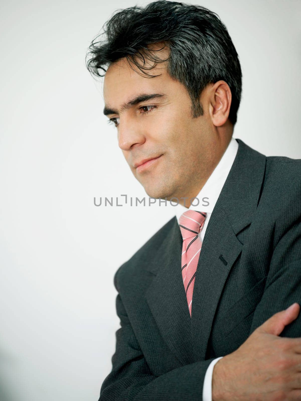 Close-up of a businessman thinking