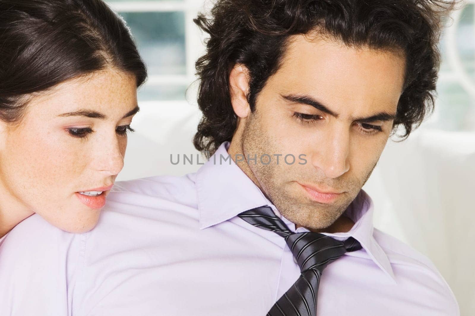 Close-up of a businessman and a businesswoman