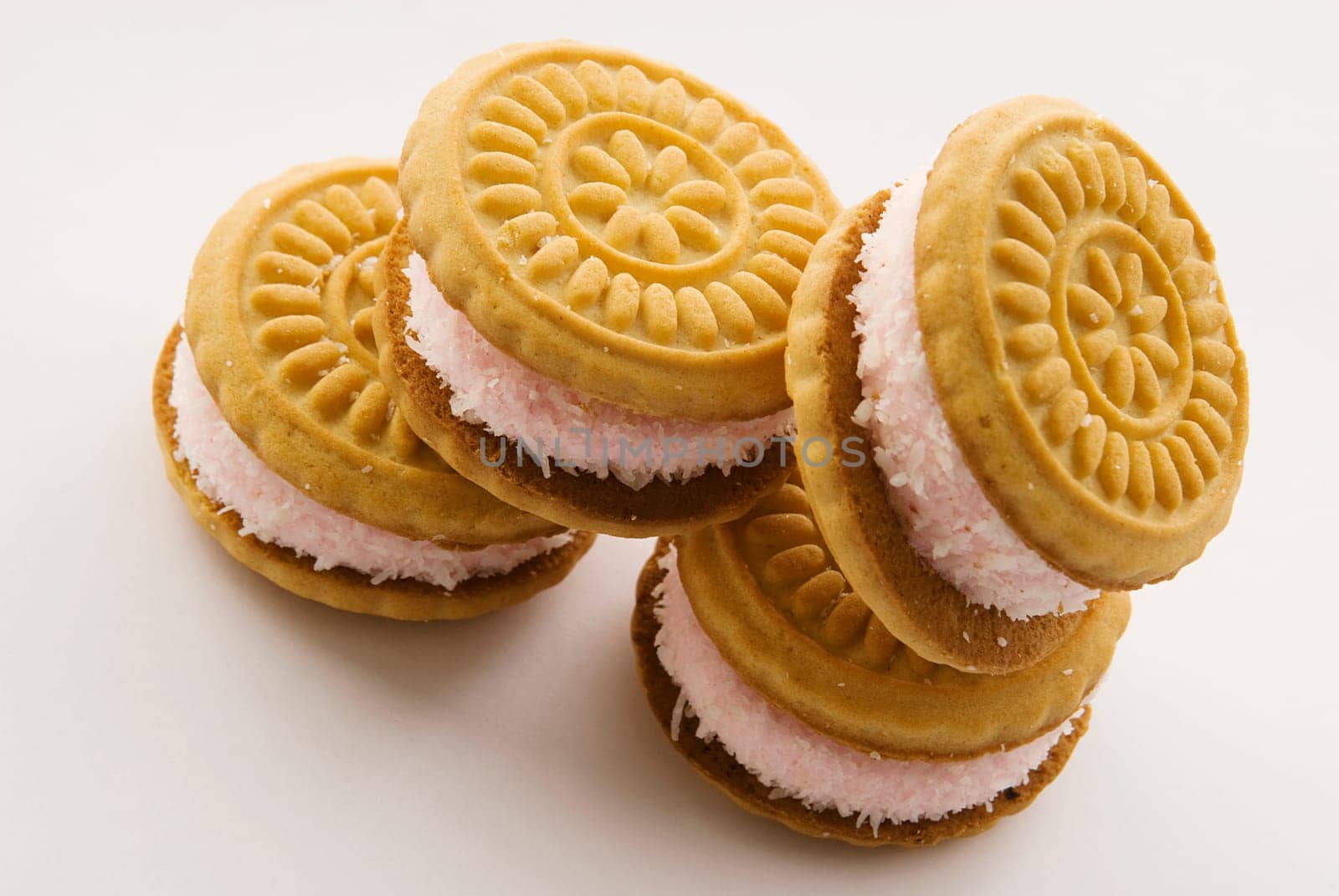 Close_up of cookies filled with cream