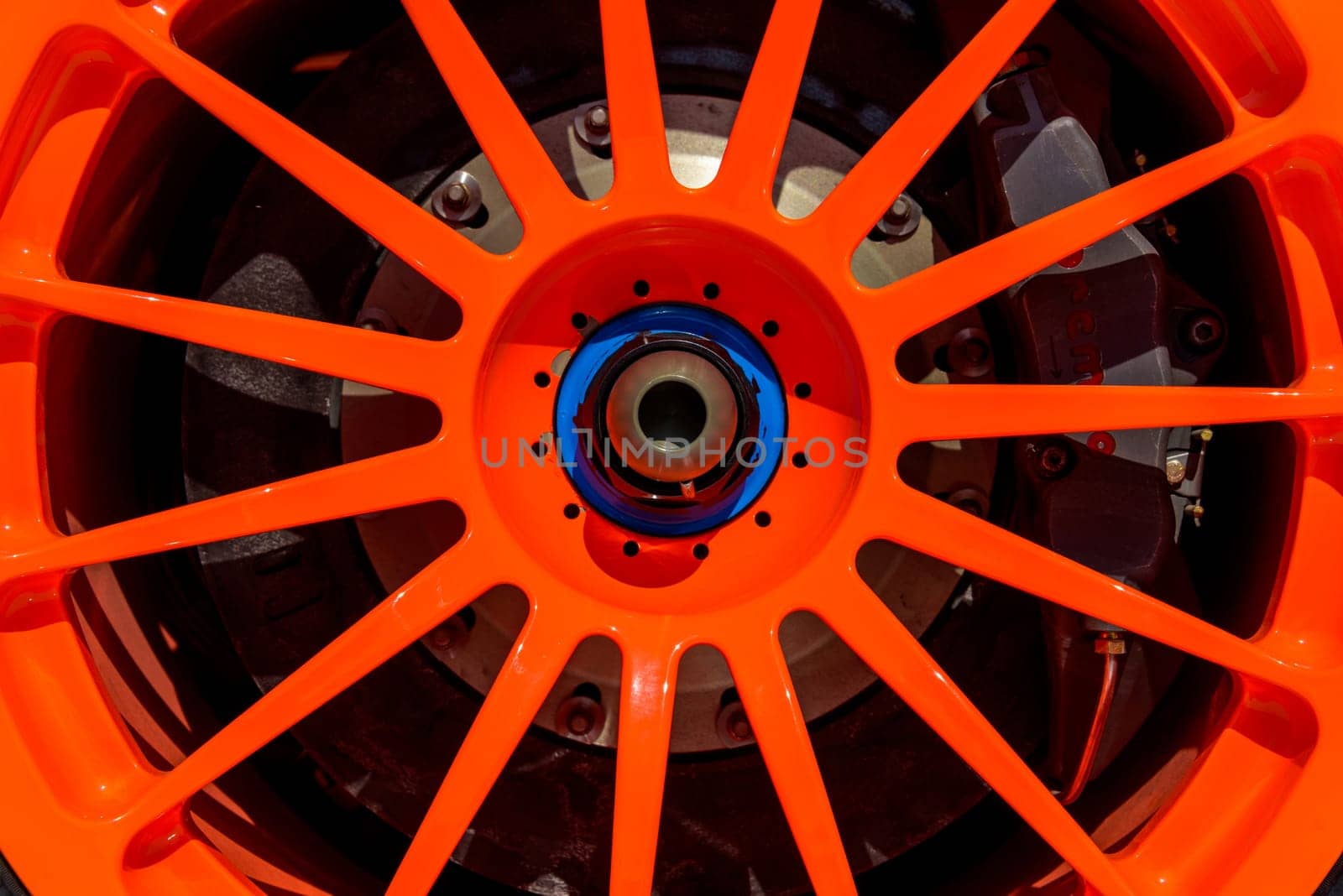LONDON, UK - CIRCA JULY 2013: McLaren F1 GTR Longtail orange OZ Racing alloy detail