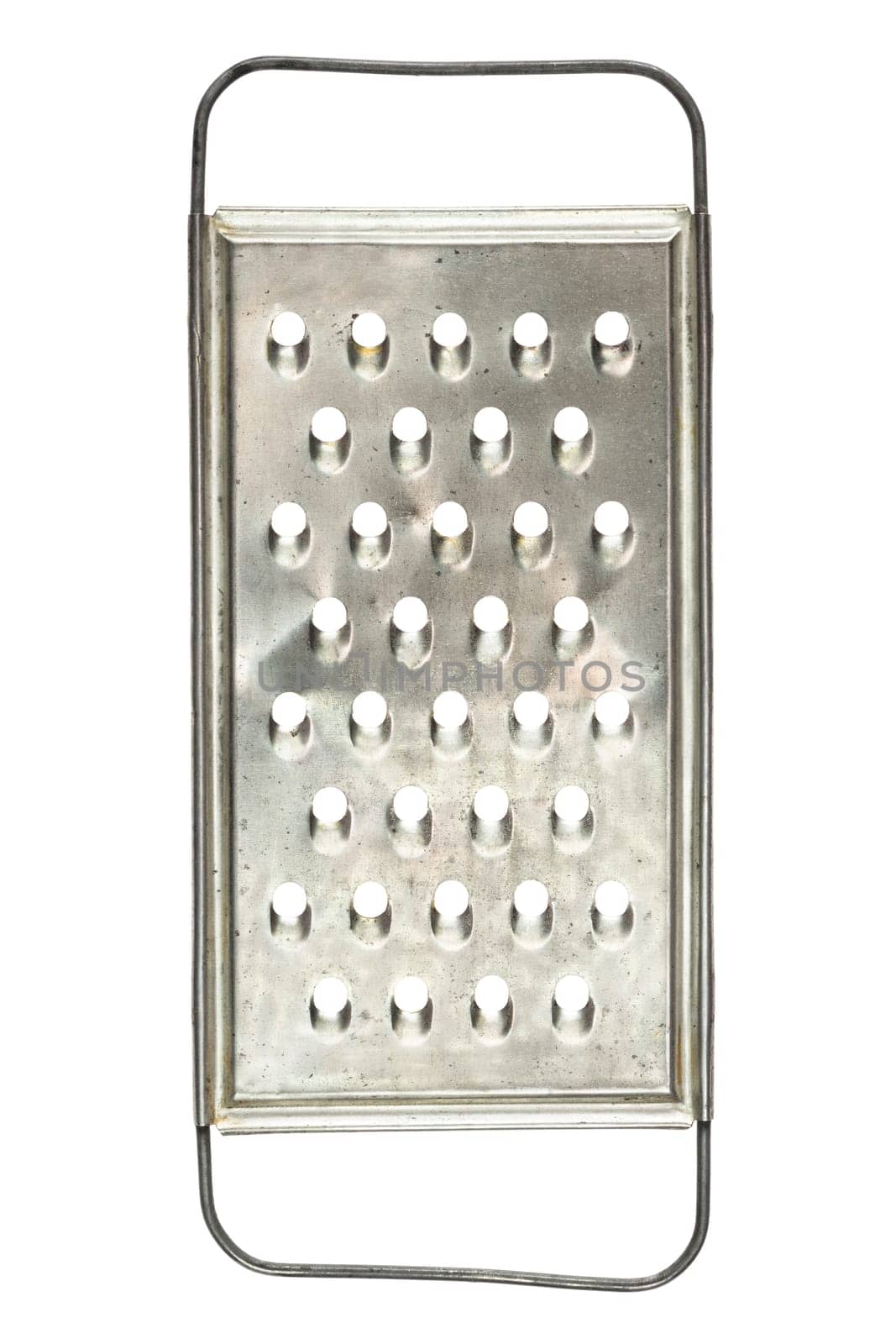 Old metal grater isolated on white background