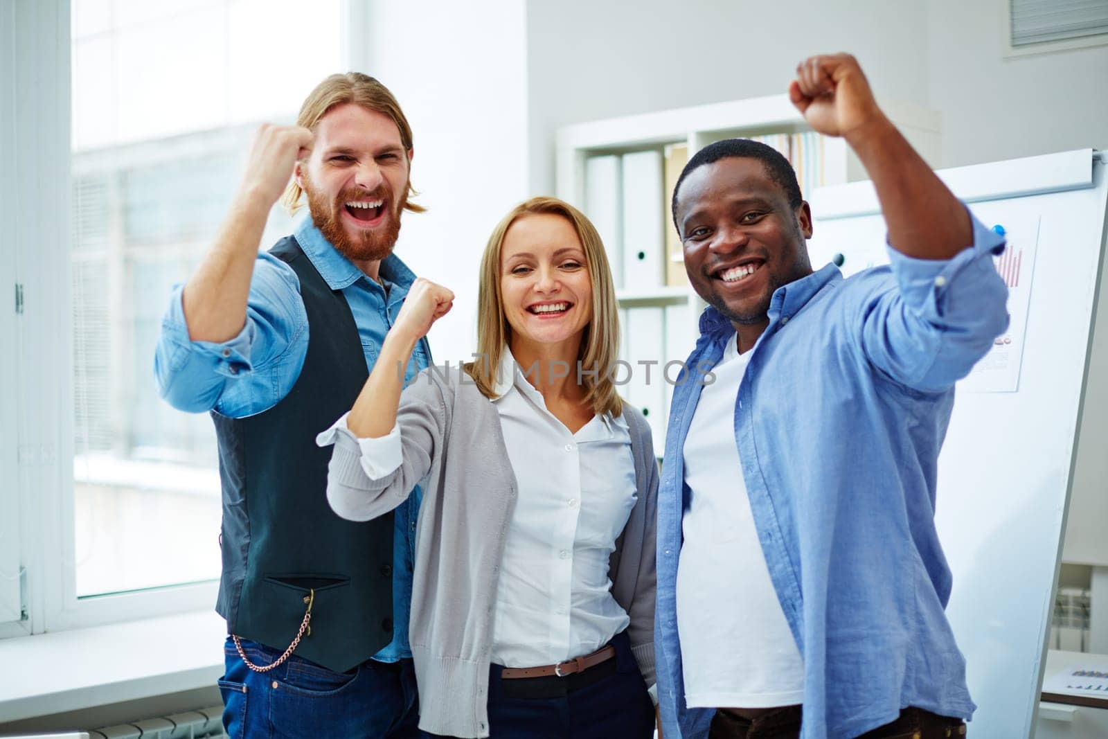 Business team enjoying success
