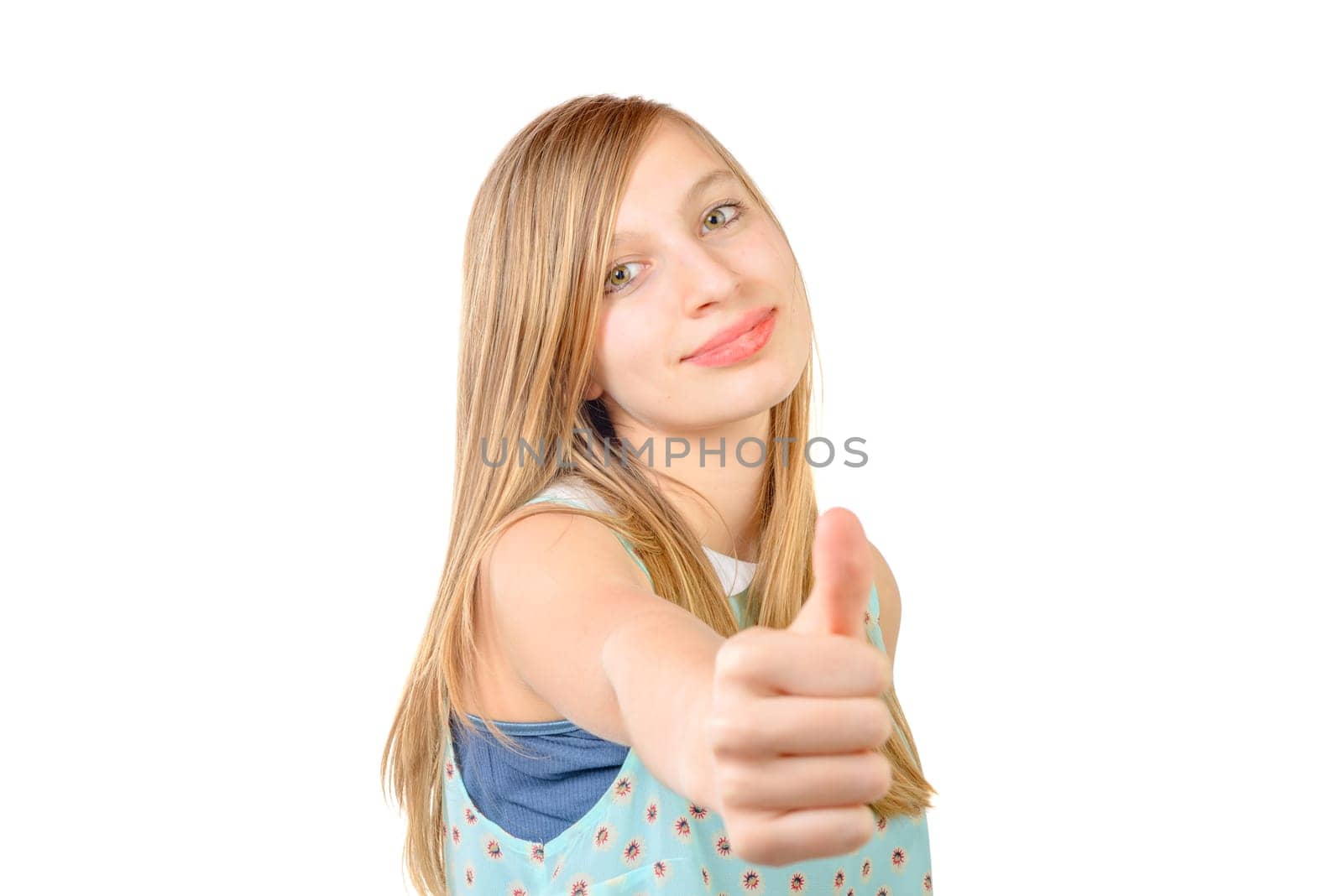 portrait of a teenager is OK on white