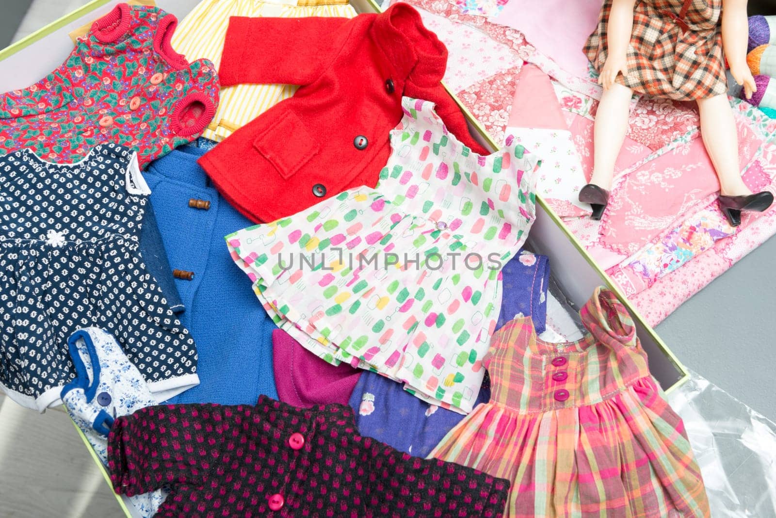 the different clothes for a doll toy