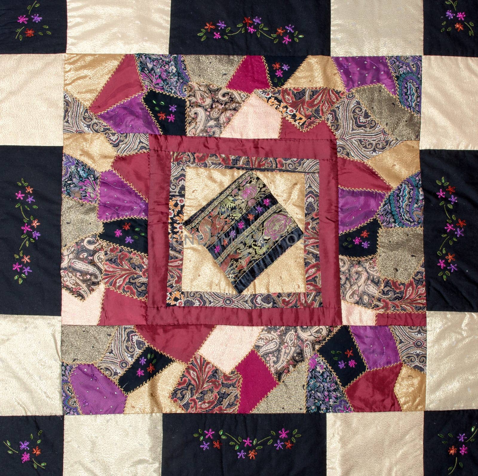 a patchwork background with different patterns