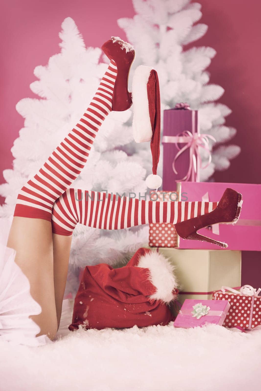 Sexy moments for female santa claus