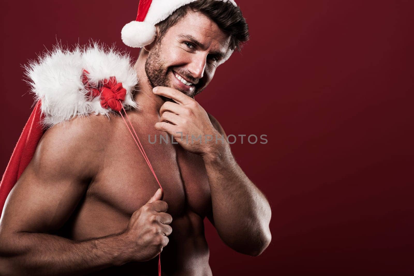Happy and handsome santa claus