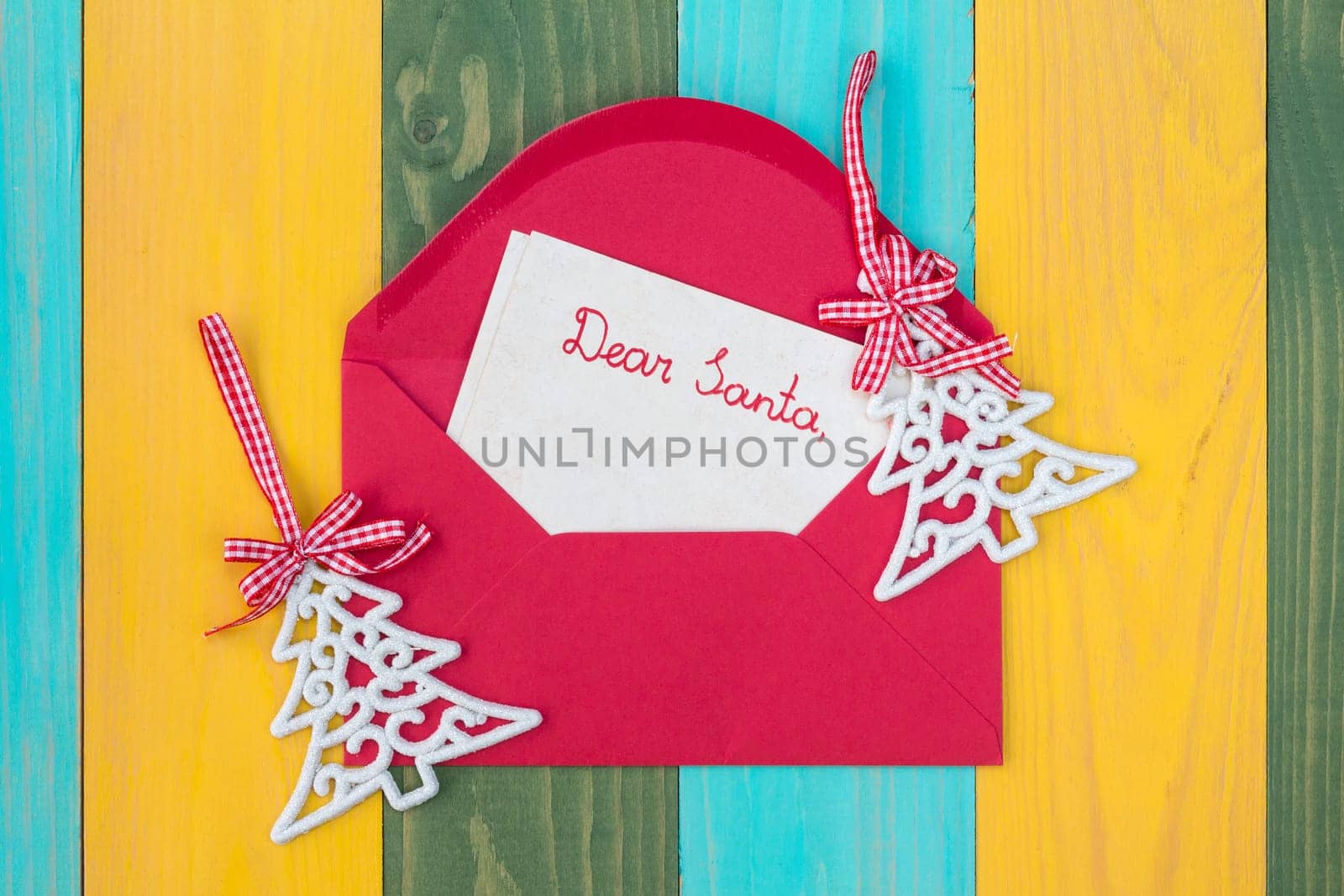 Christmas decoration and letter for Santa from a child
