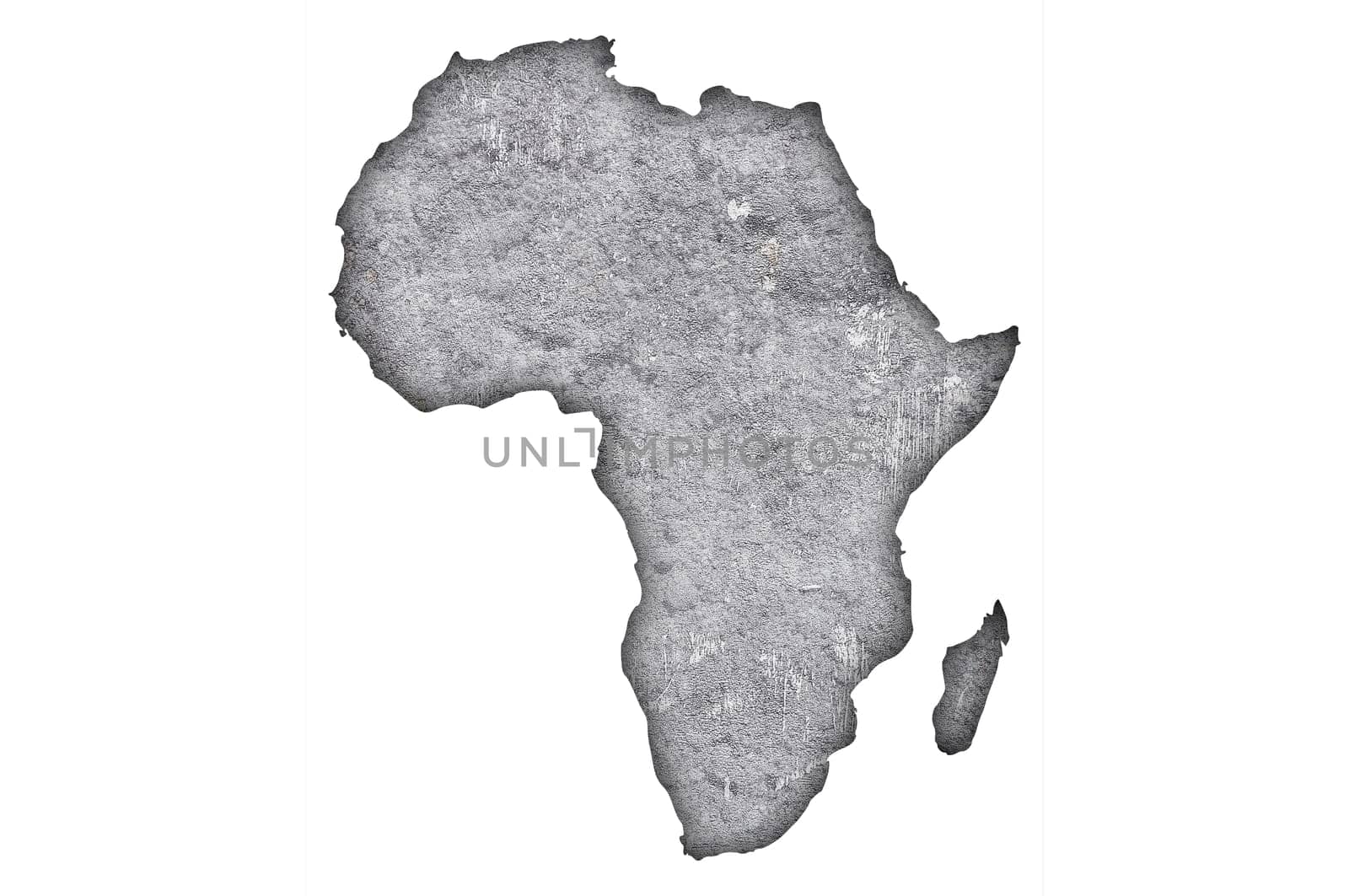 Map of Africa on weathered concrete