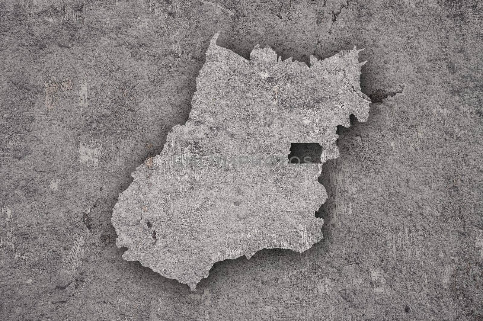 Map of Goias on weathered concrete
