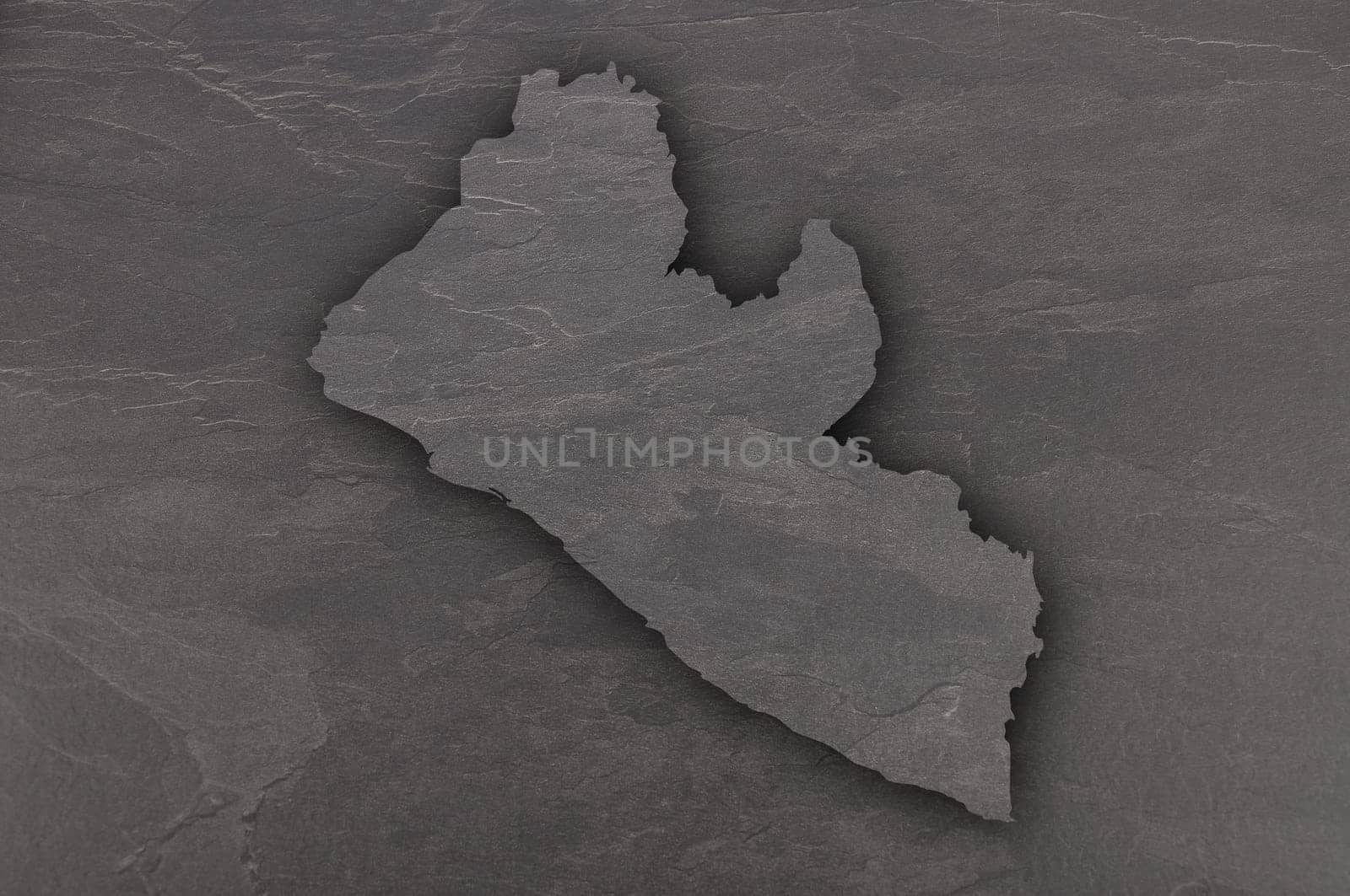 Map of Liberia on dark slate
