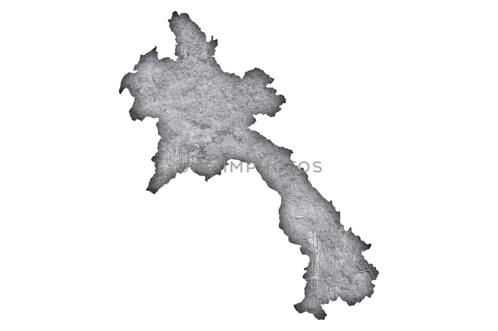 Map of Laos on weathered concrete