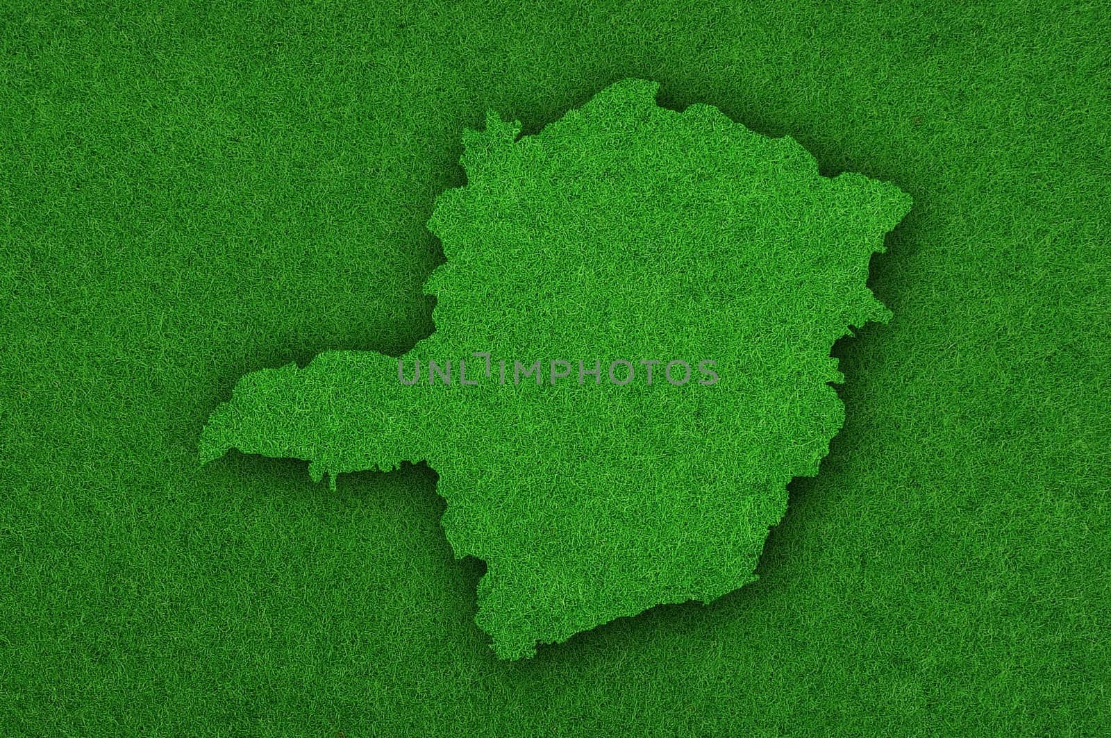 Map of Minas Gerais on green felt