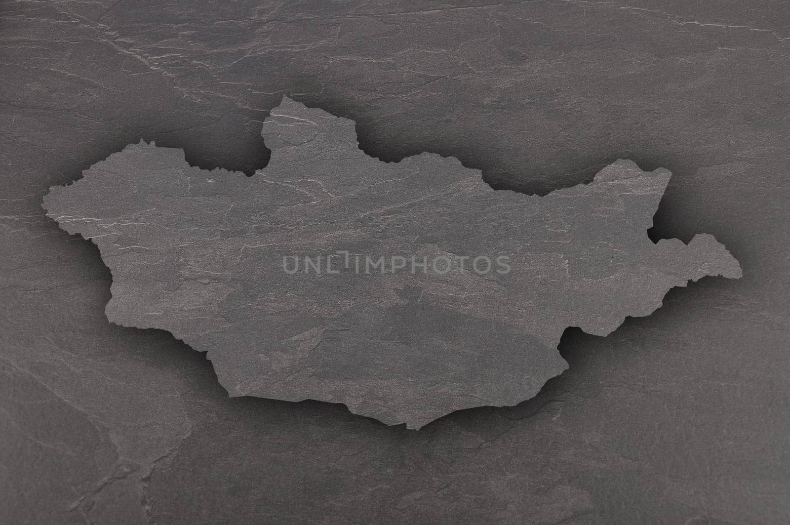 Map of Mongolia on dark slate