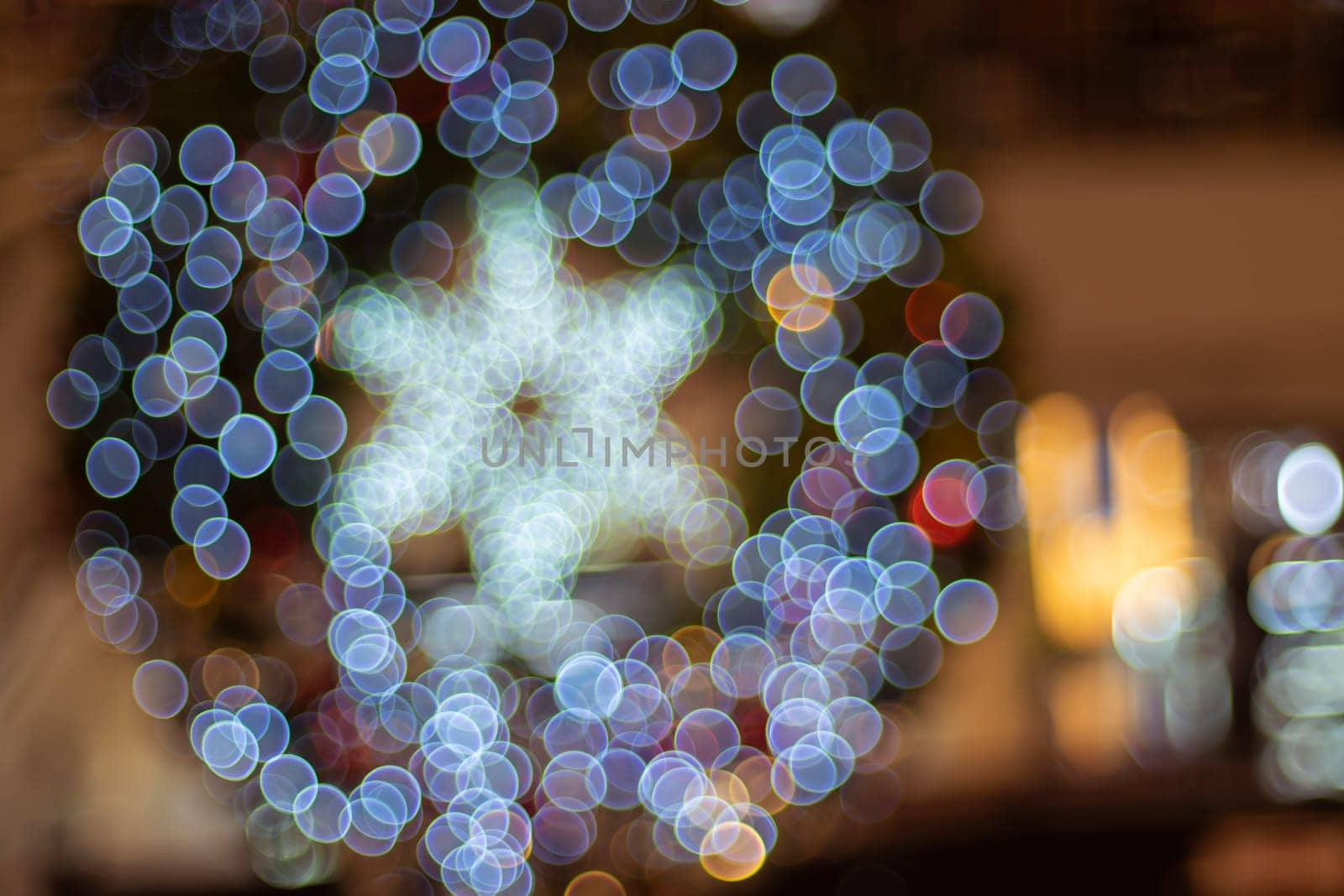 abstract blurry bokeh blue pastel tone colorful . lens flare light image.vintage tone color filter. Blue Tosca Bubble Background